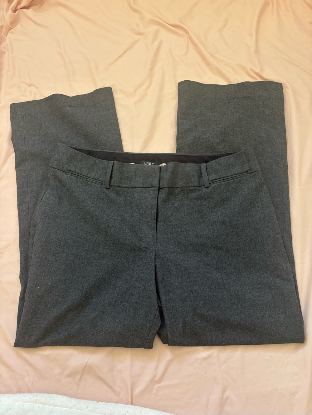 LOFT Charcoal Straight Leg Dress Pants